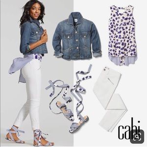 Cabi white zip skinnies